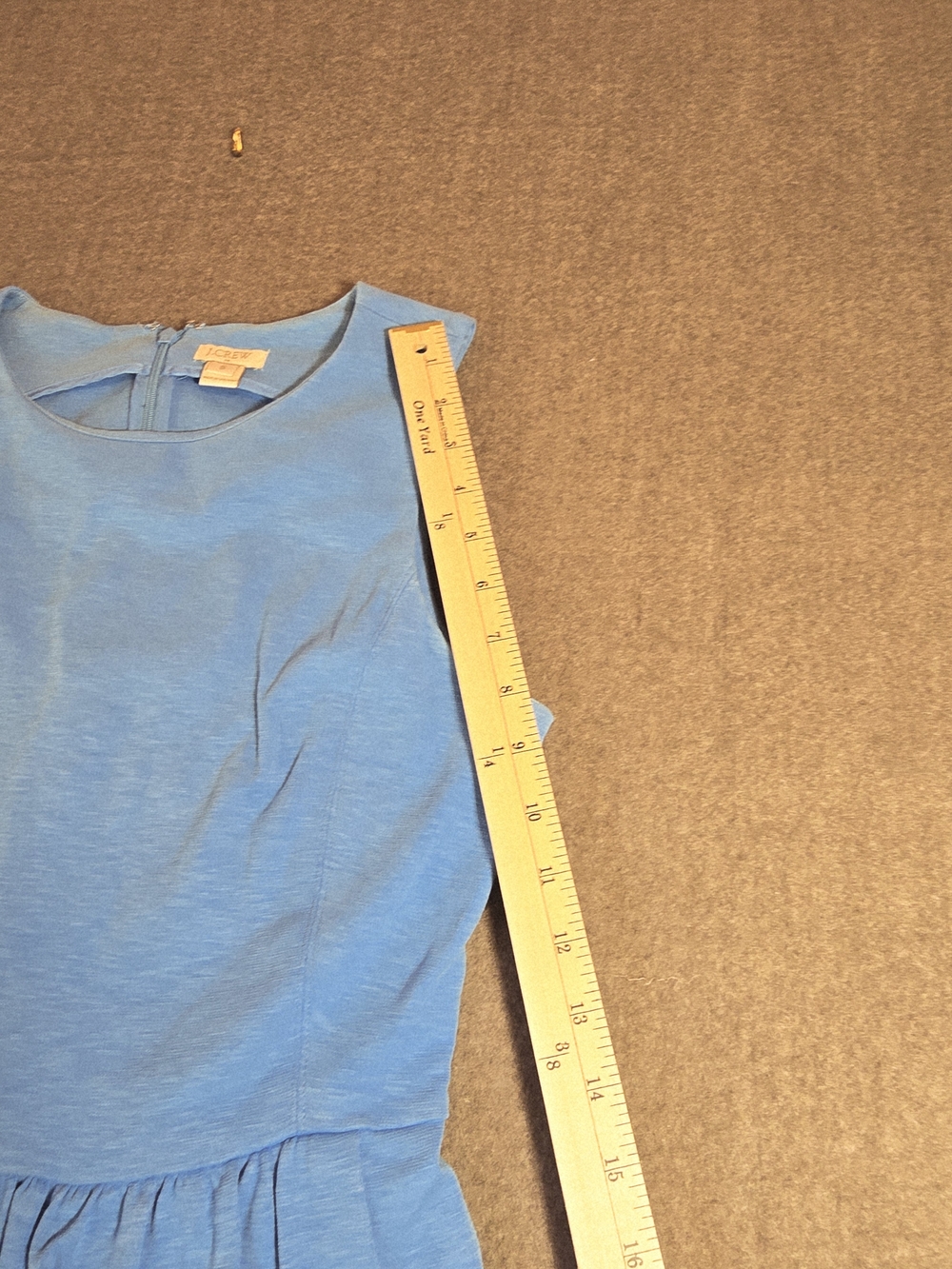 J.CREW Light Blue Sleeveless Gathered Waist Dress Pockets Women's Small - Picture 13 of 14